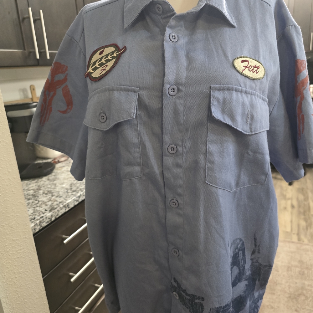 Star Wars Blue Button Down Shirt with Patches